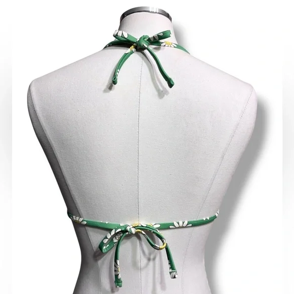 AERIE Smiley String Triangle Bikini Top Celebrity Green Size Small - Picture 3 of 9